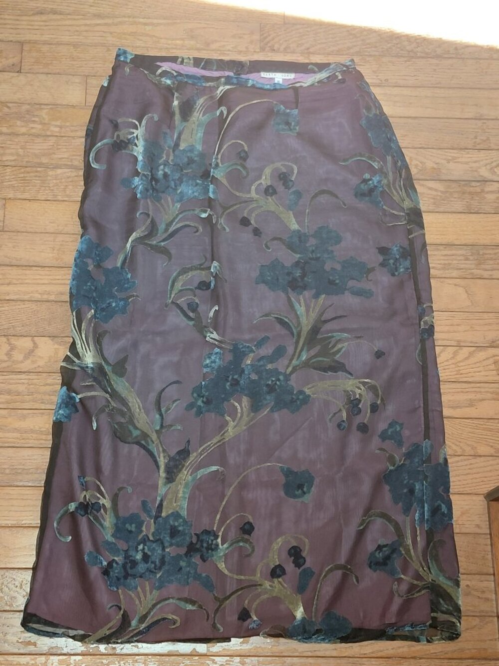 Earth Song Floral Burnout Skirt